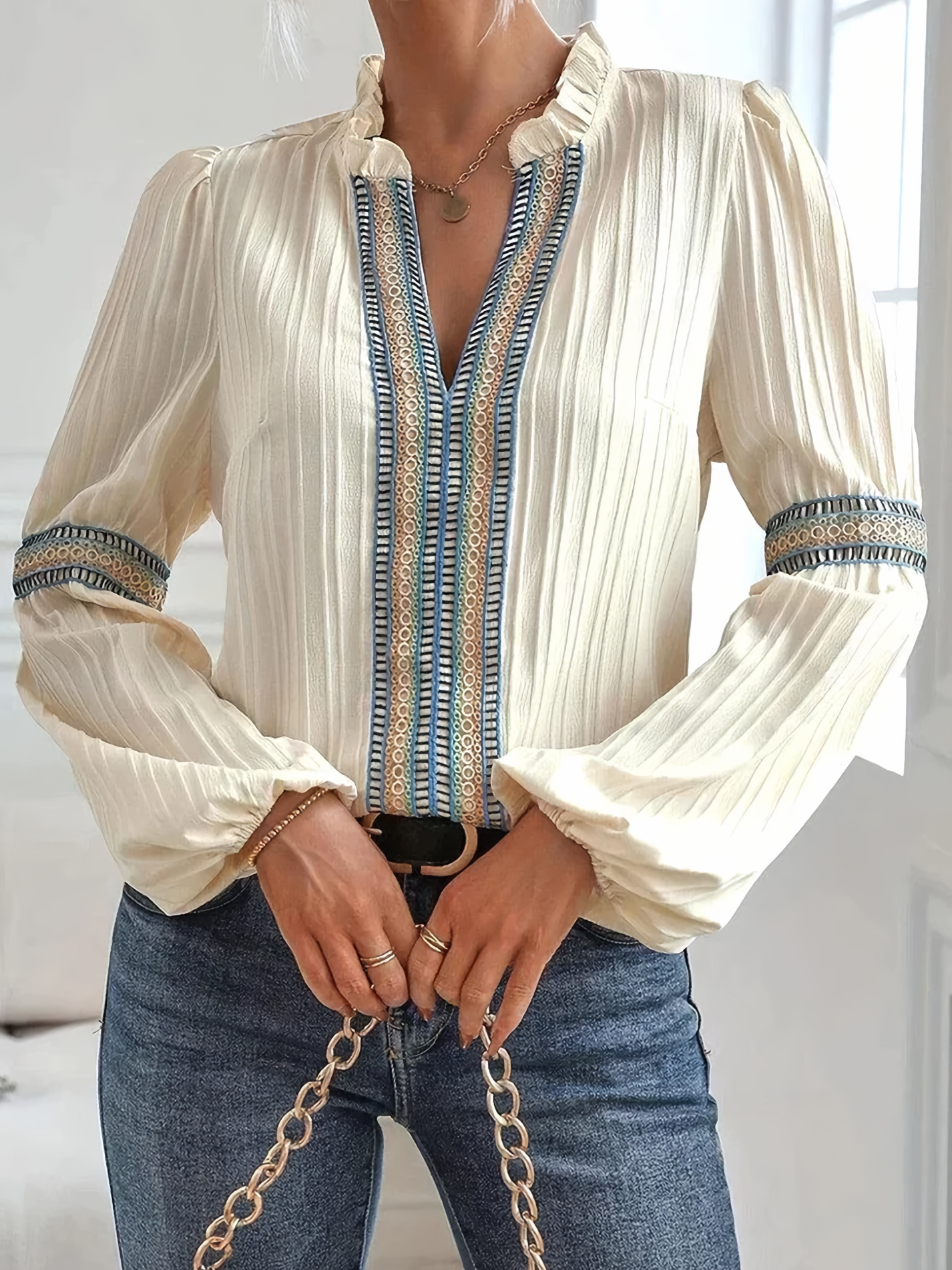 Luna Kanten Bluse für stilvolle Frauen