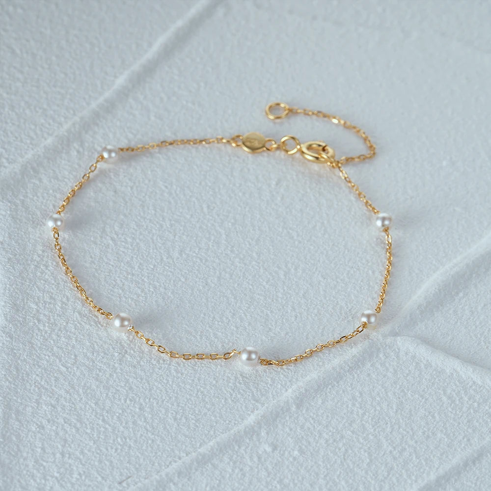 ParelPracht Bracciale Impilato di Perle d'Argento