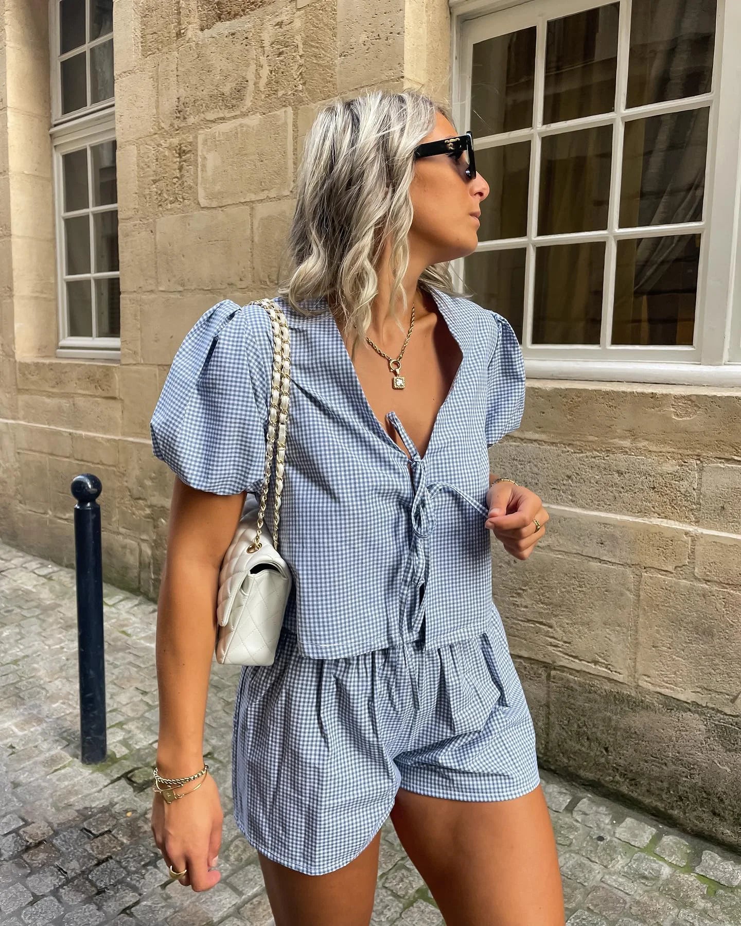 ModaLuxe Summer Checkered Outfit