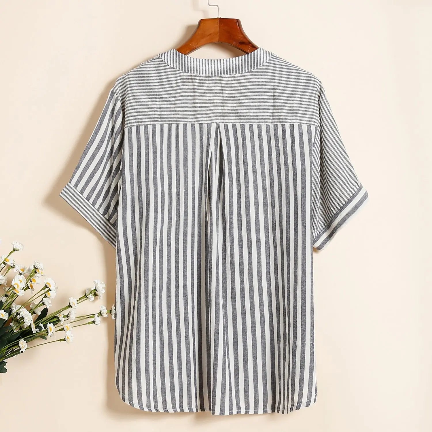 Zomer Donne Maglietta a righe con scollo a V
