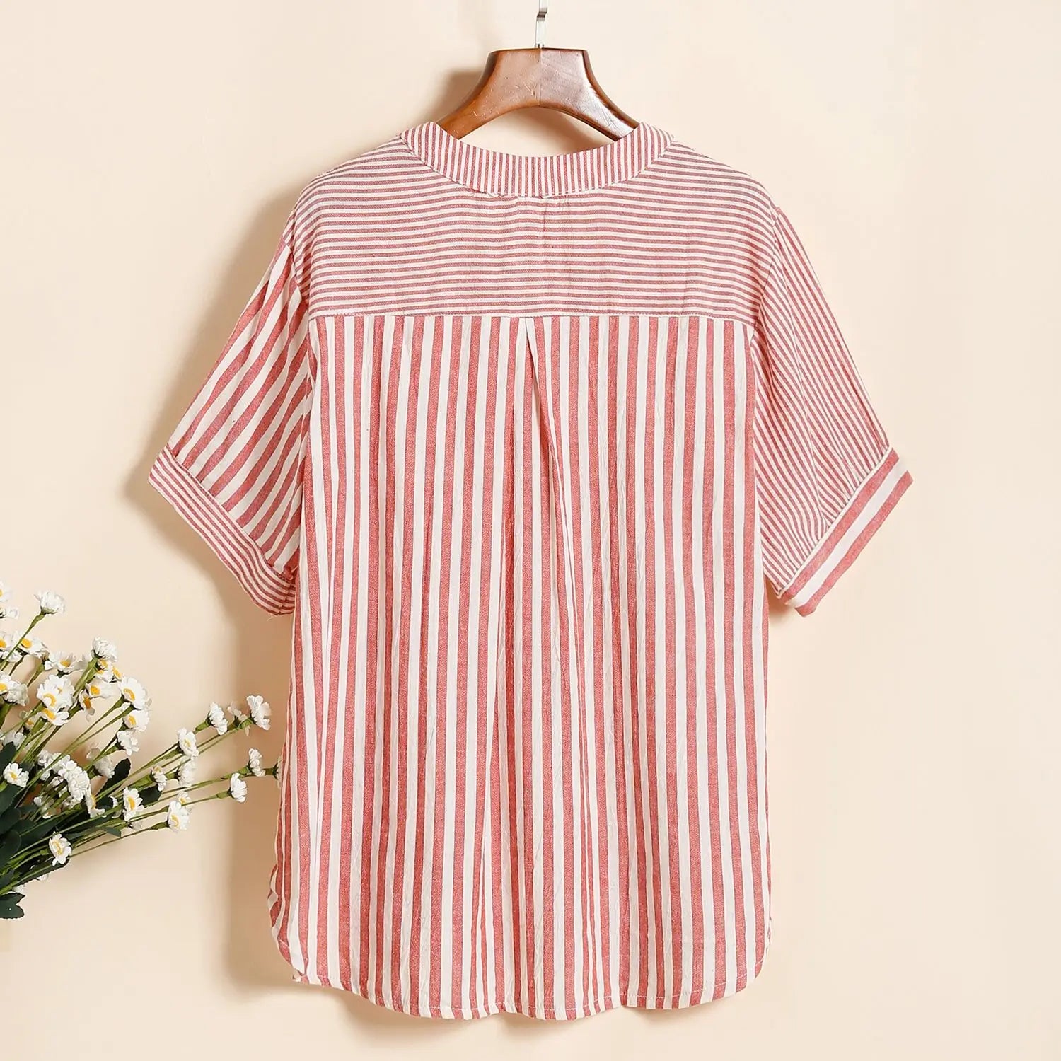 Zomer Donne Maglietta a righe con scollo a V