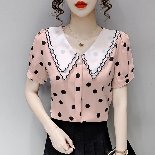 Incantevoli Bluse Estive in Chiffon di Stile Sudcoreano e Francese!