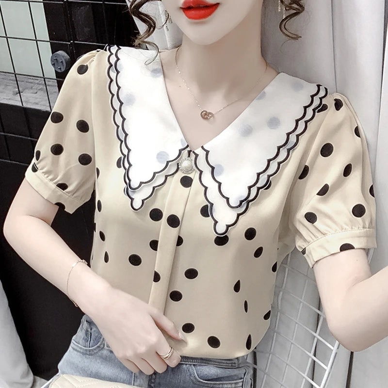 Incantevoli Bluse Estive in Chiffon di Stile Sudcoreano e Francese!