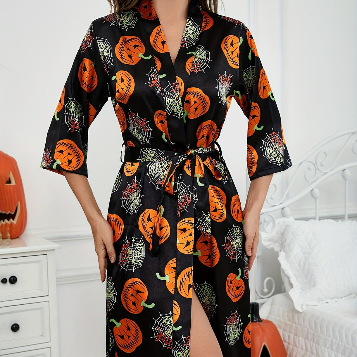 Cecilia | Halloween jurk met pompoenafdrukken