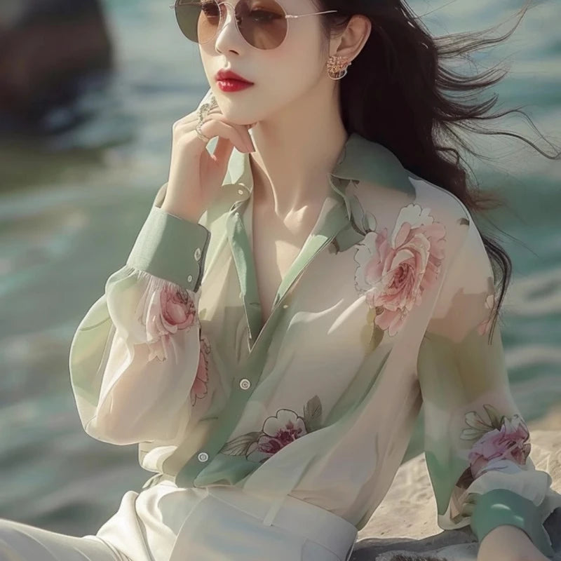 Vintage camicette in chiffon - Top da donna eleganti per l'estate