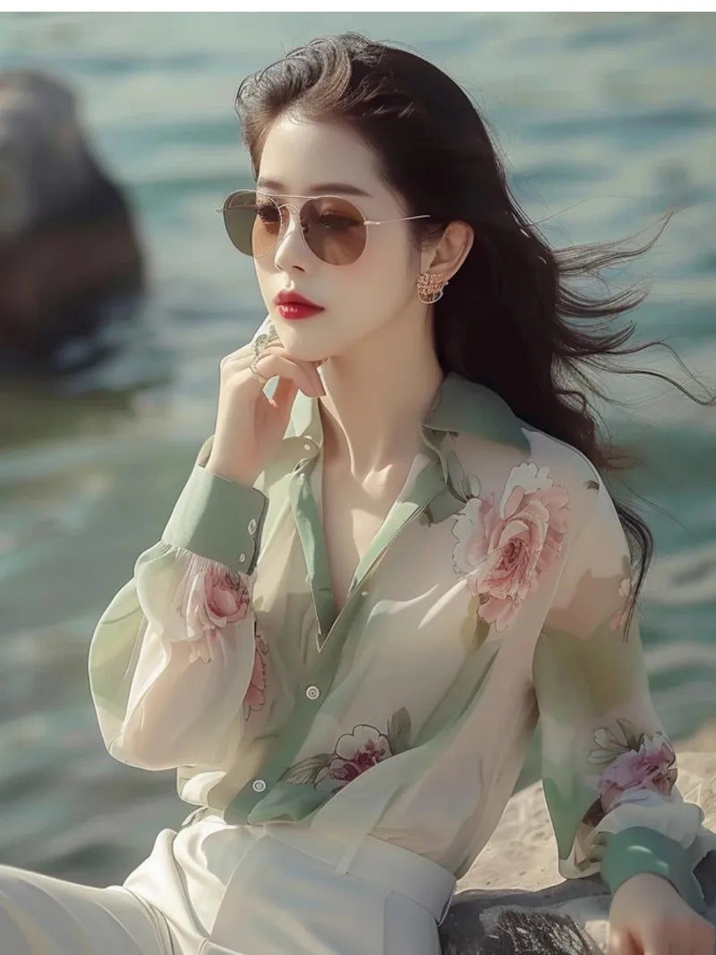 Vintage camicette in chiffon - Top da donna eleganti per l'estate