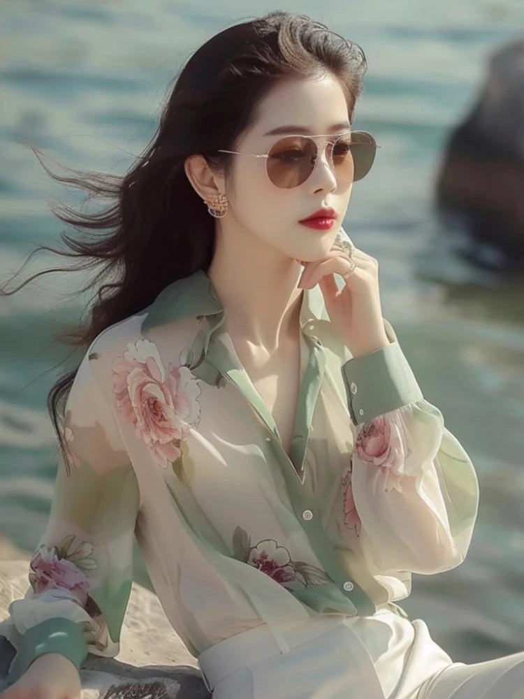 Vintage camicette in chiffon - Top da donna eleganti per l'estate