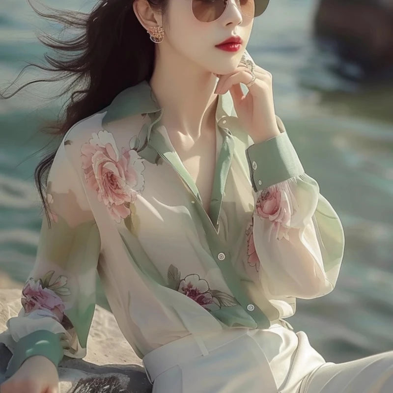 Vintage camicette in chiffon - Top da donna eleganti per l'estate