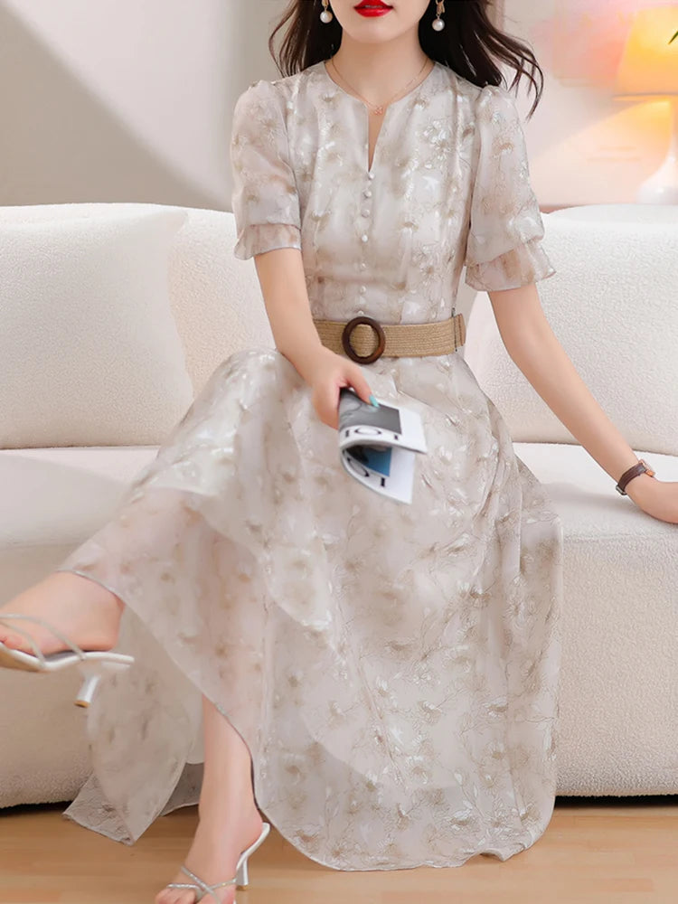 Chiffon Bloemenprint Zomerjurk