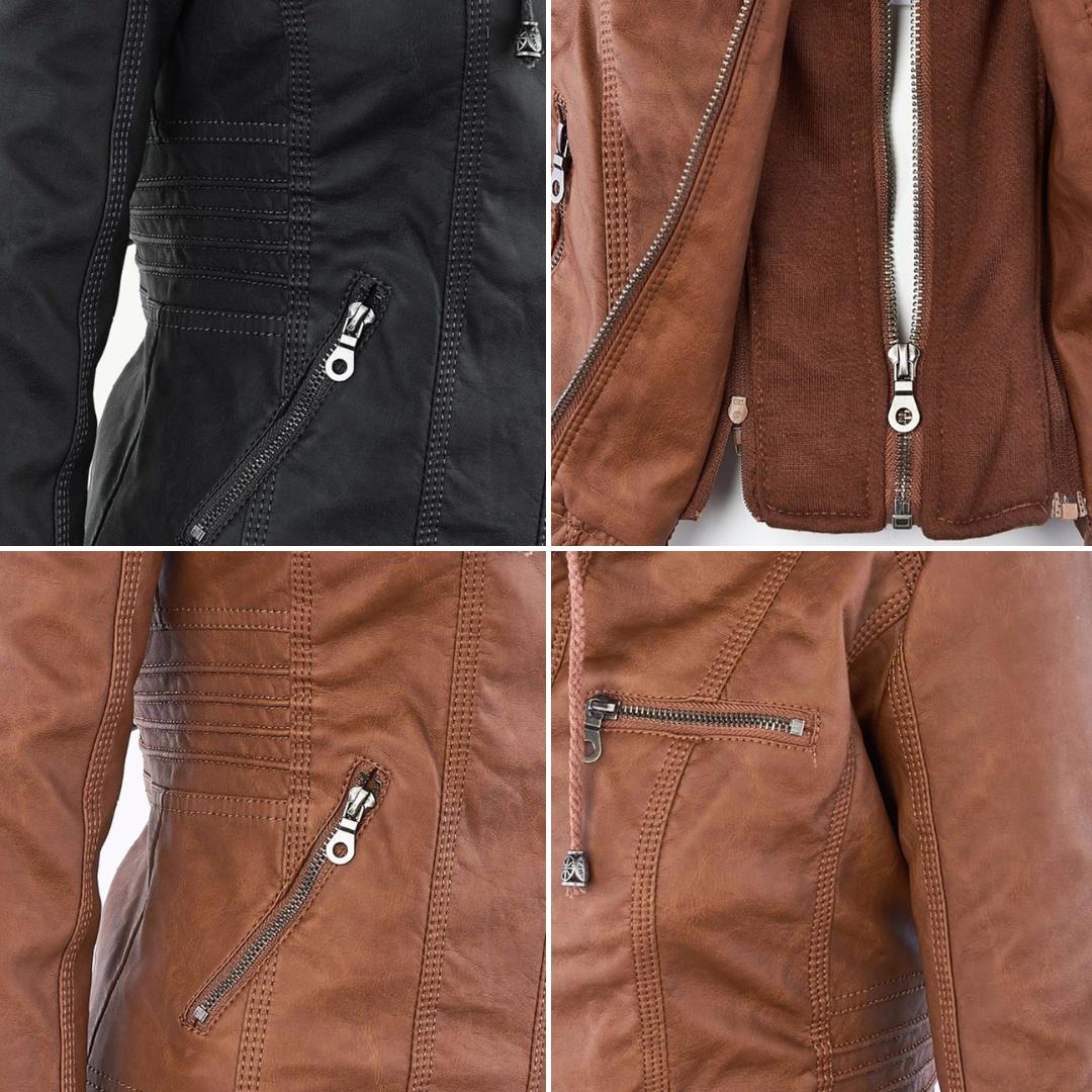 LederLuxe Stile Eleganza Con Cappuccio
