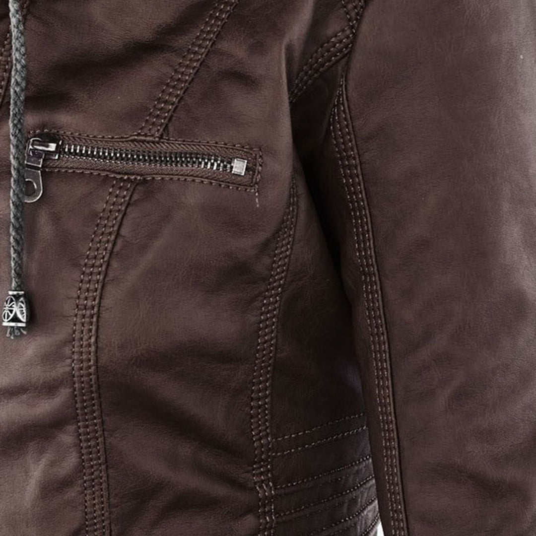 LederLuxe Stile Eleganza Con Cappuccio