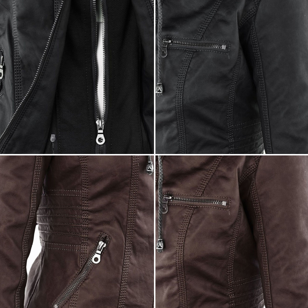 LederLuxe Stile Eleganza Con Cappuccio