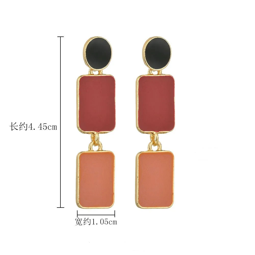 Contrast Color Drop Earrings
