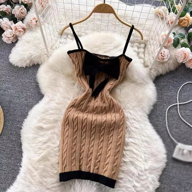 Sparkle & Glamour Stylish Contrast Colors Sleeveless Dress for Women