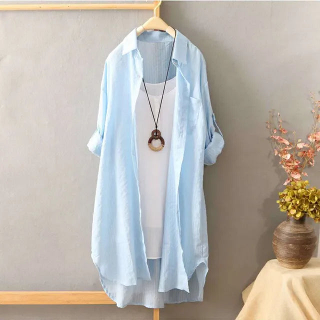 De ZomerBries Classica Camicia Bianca Lunga Il Tuo Statement di Stile Estivo
