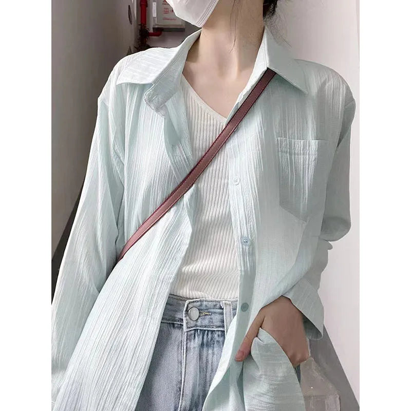 Zomerse katoen-linnen beschermende blouse van SunGlow mode