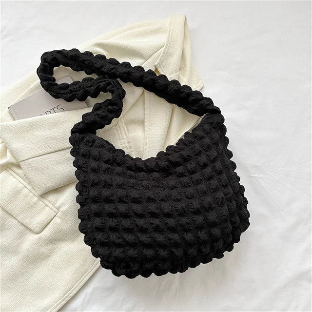 Eloisa Pleated Embroidered Crossbody Bag