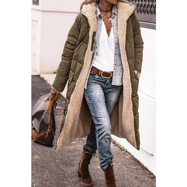 Resist the Coldest Days with Dorine's Luxurious Long Coat!
