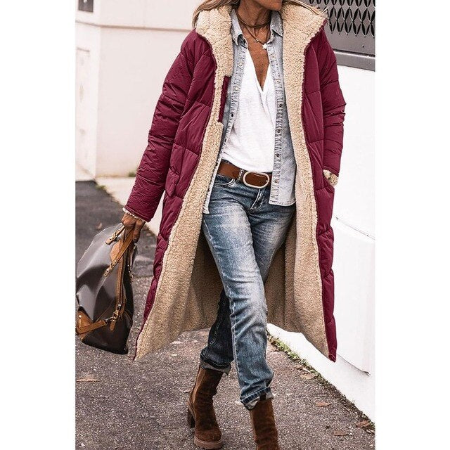 Resist the Coldest Days with Dorine's Luxurious Long Coat!