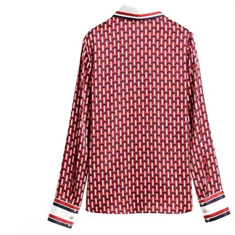 Camicia larga patchwork a righe lente e estate per donne