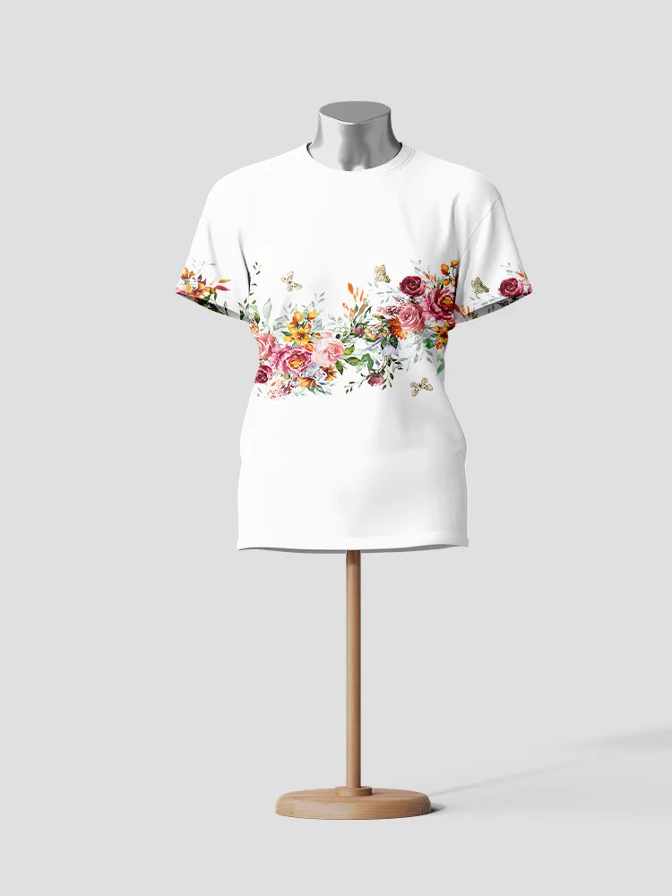 Flower Cottage Lush Summer Flowers Graphic T-shirt