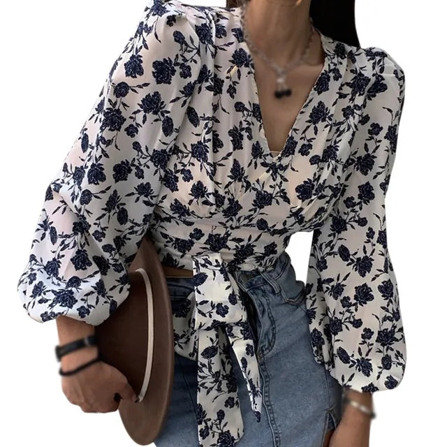 Verführerische Blumenmuster Bluse