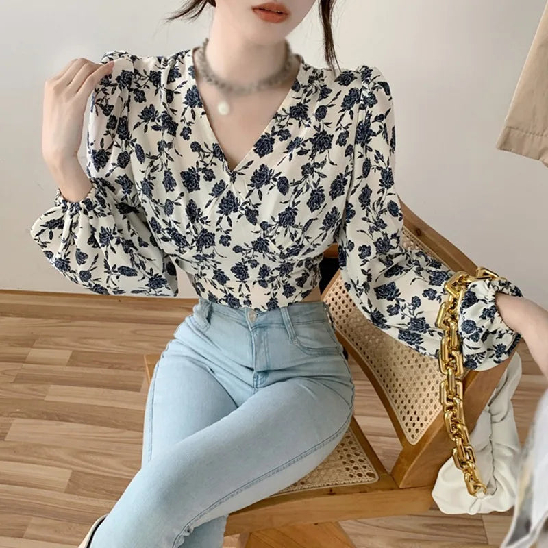 Seductive Floral Print Blouse