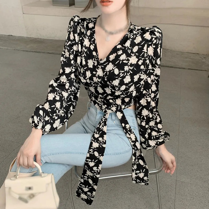 Seductive Floral Print Blouse