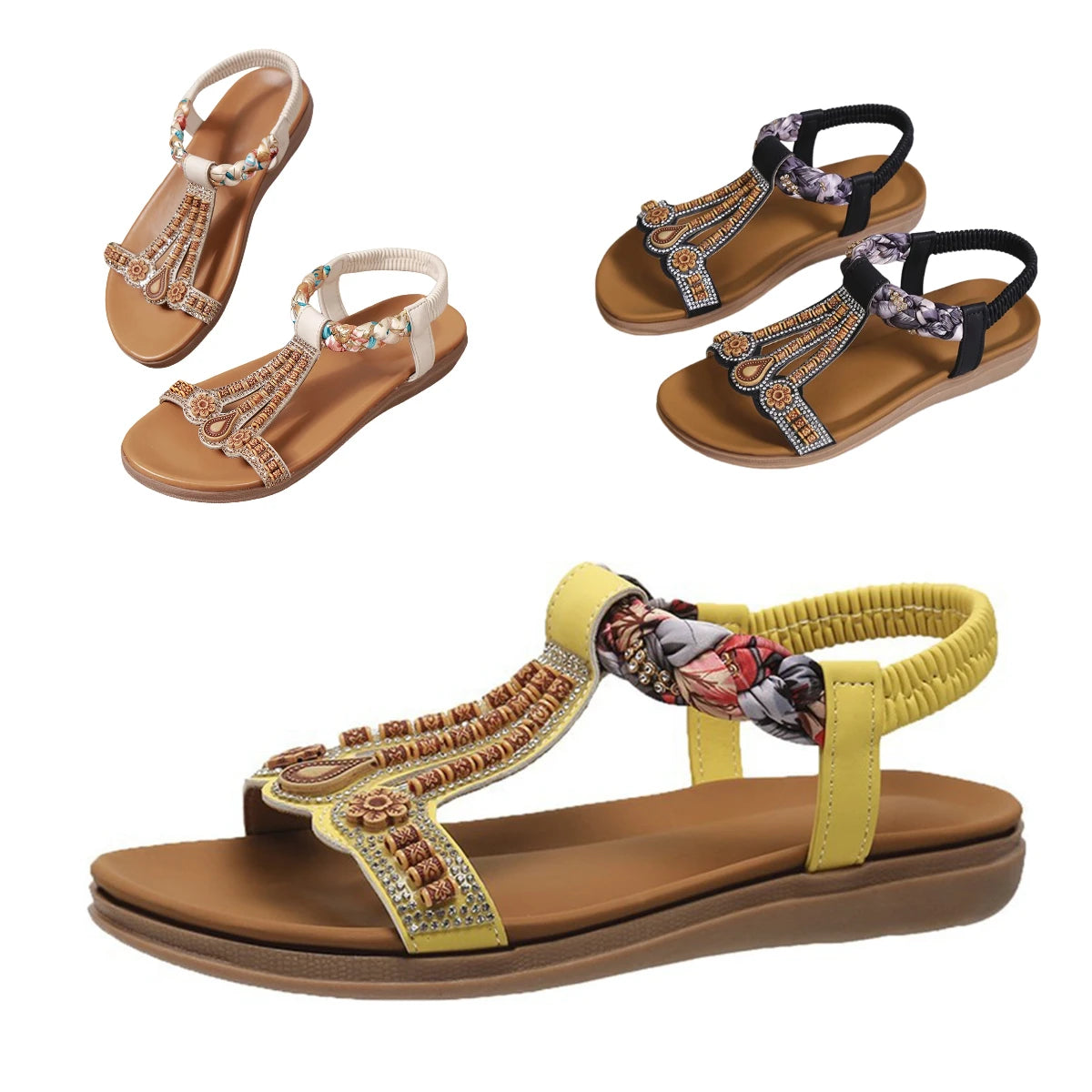 Lumina Summer Elastic Ankle Strap Sandals