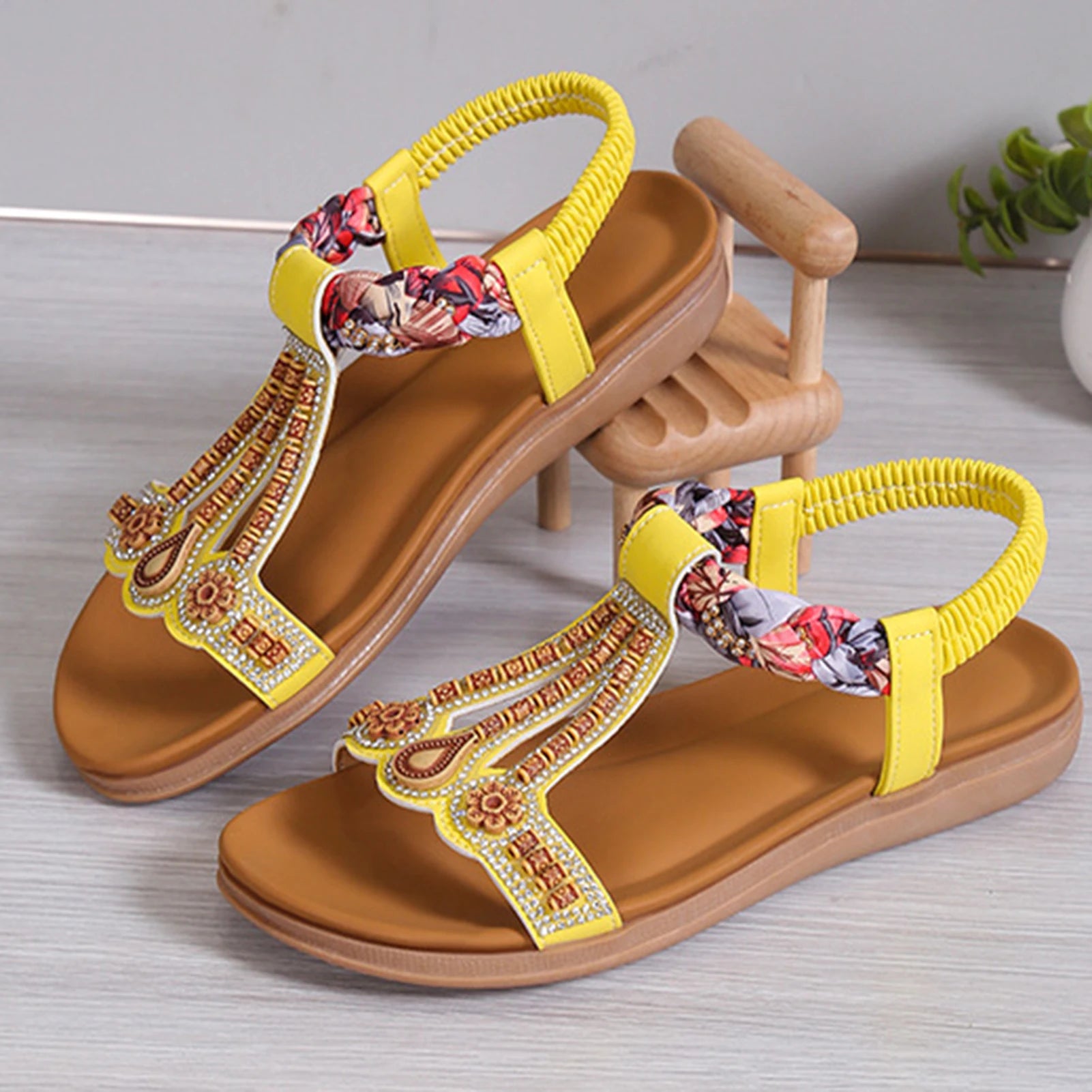 Lumina Summer Elastic Ankle Strap Sandals