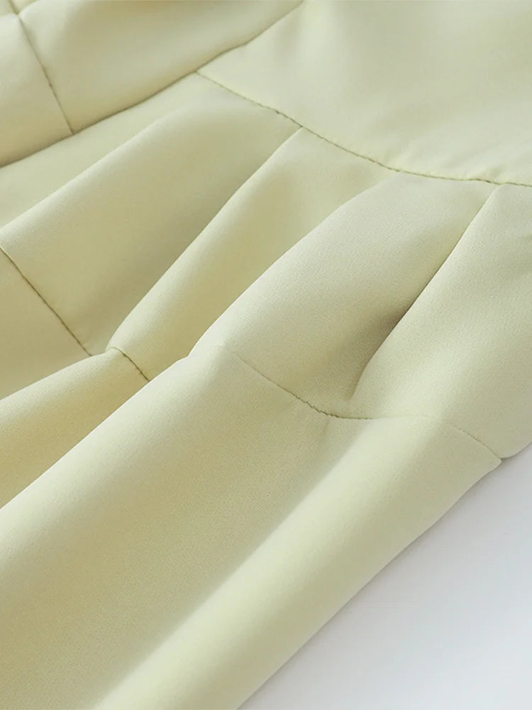 Groene Plooijurk met Patchwork Details - Nieuwe Collectie 2024