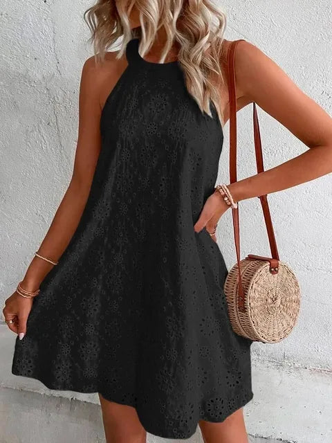 Dames Elegante Zomer Mini-Jurk Wit Mouwloos feestjurk