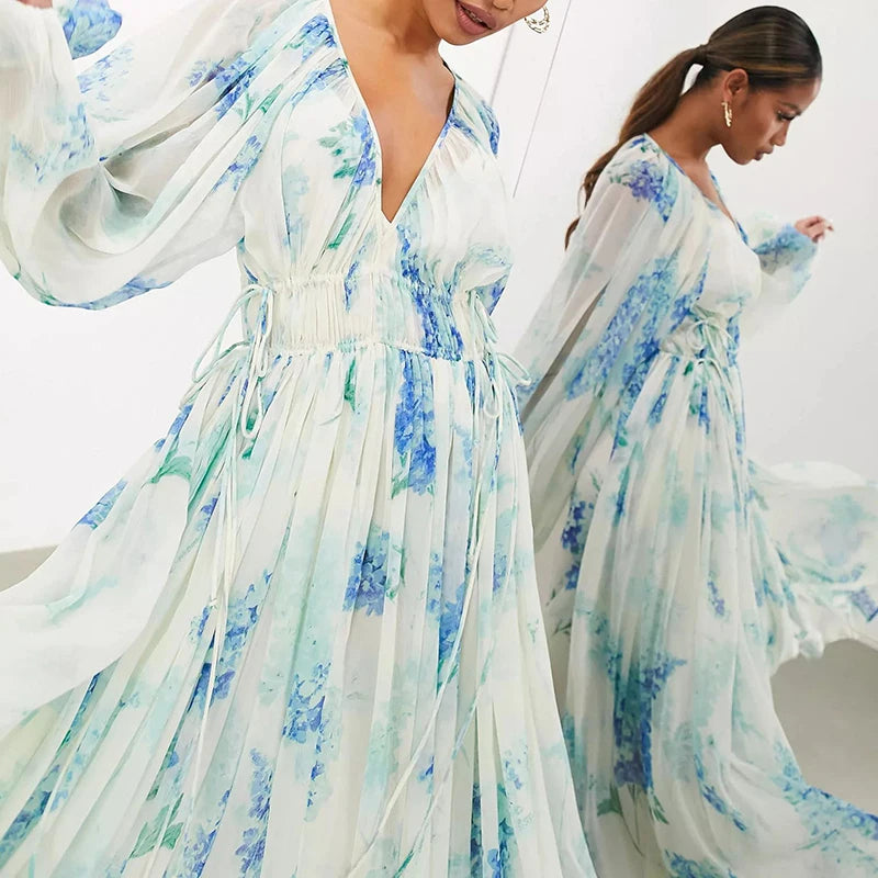 Elegante abito da sera in chiffon