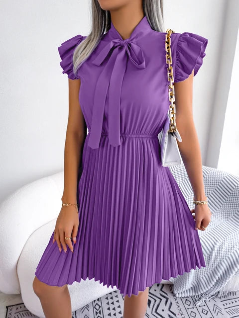 Zomerse Bowknot Pleated Jurk door ModeGlam