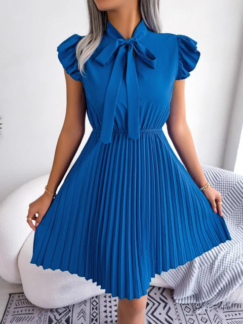 Zomerse Bowknot Pleated Jurk door ModeGlam