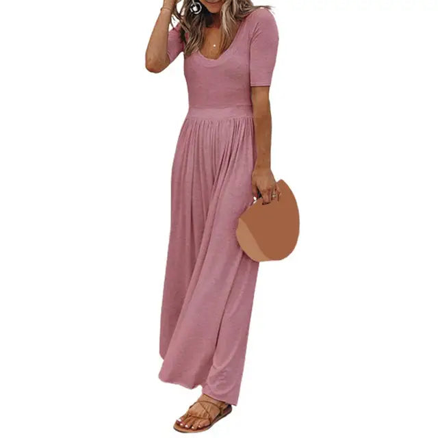 Tuta elegante estiva da donna con pantaloni larghi