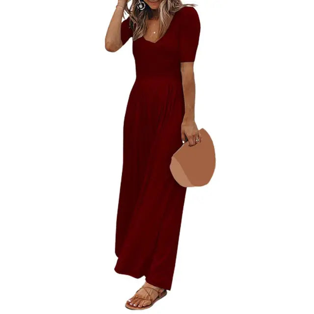Sommerlicher schicker Damen-Jumpsuit mit weiten Beinen