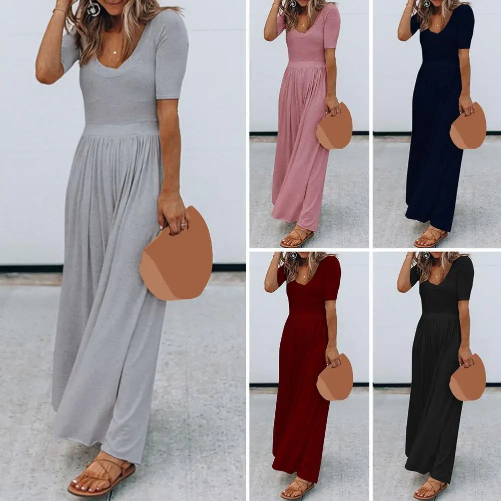 Sommerlicher schicker Damen-Jumpsuit mit weiten Beinen