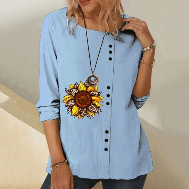 Zomerbloemenprint Blouse Sunlit Elegance