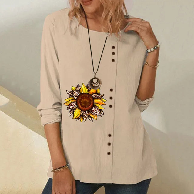 Zomerbloemenprint Blouse Sunlit Elegance