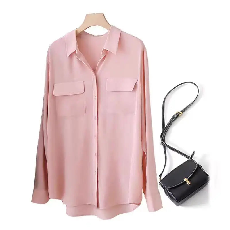 LunaChic Camicia a maniche lunghe rosa donna