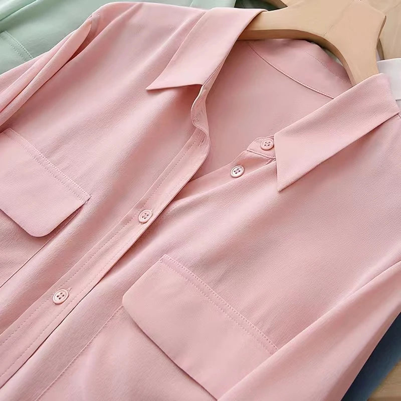 LunaChic Camicia a maniche lunghe rosa donna