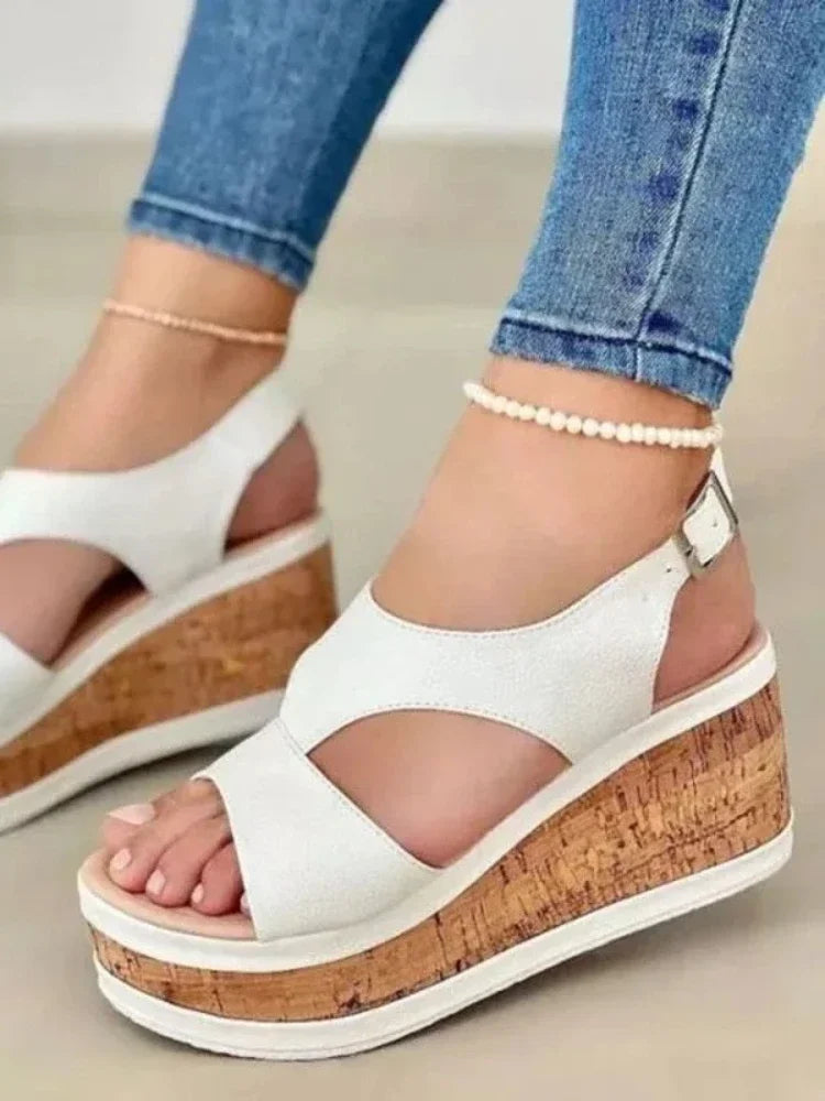 Zomerse Plateauzool Sandalen Met Hoge Hakken