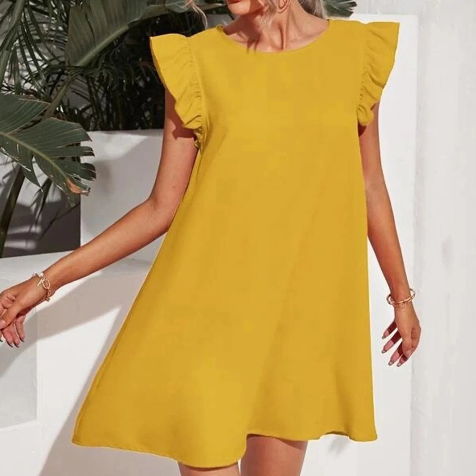 Abito Sexy Donna Primavera/Estate Soleggiato: Stile alla Moda e Trendy