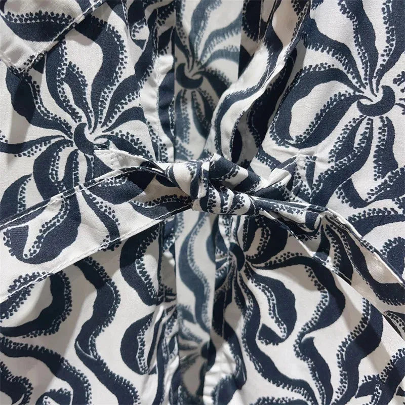 ZomerGlow Damenbluse mit Print und Schleife