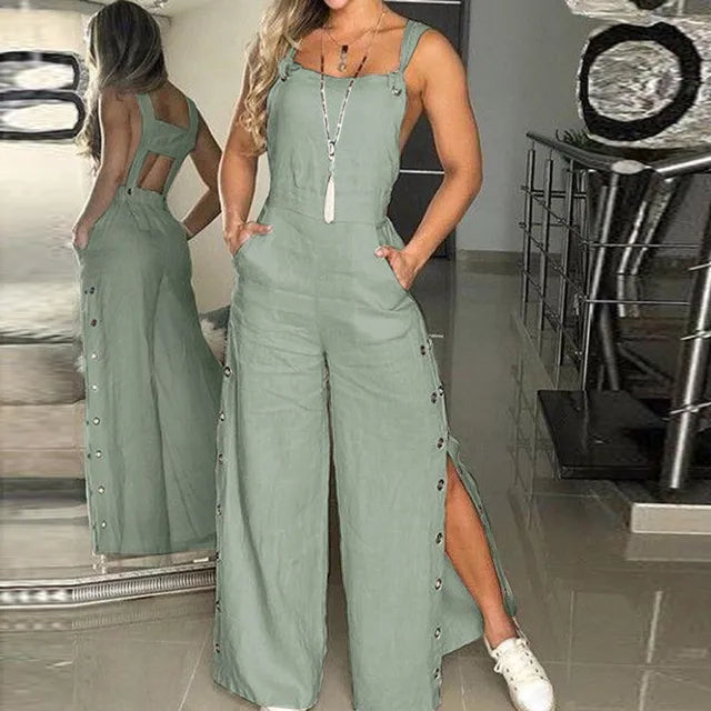 Zomer Jumpsuit met Gedraaide Knoop voor Vrouwen
