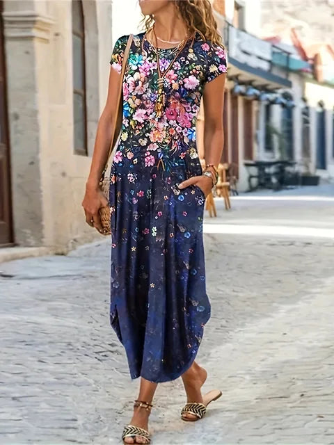 Sommermode Bedrucktes Taschenkleid - Stilvoll und Bequem