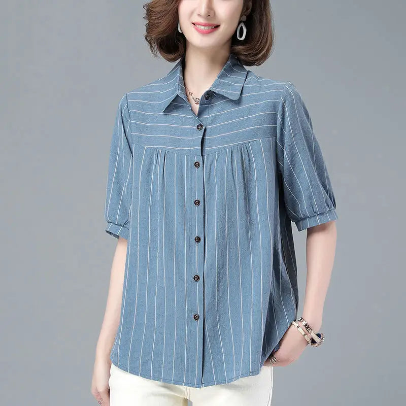 Sunshine Fashion Dames Zomer Gestreept Shirt