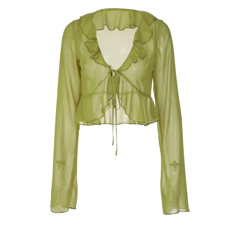 ModaFusion Top Estivo in Chiffon Trasparente