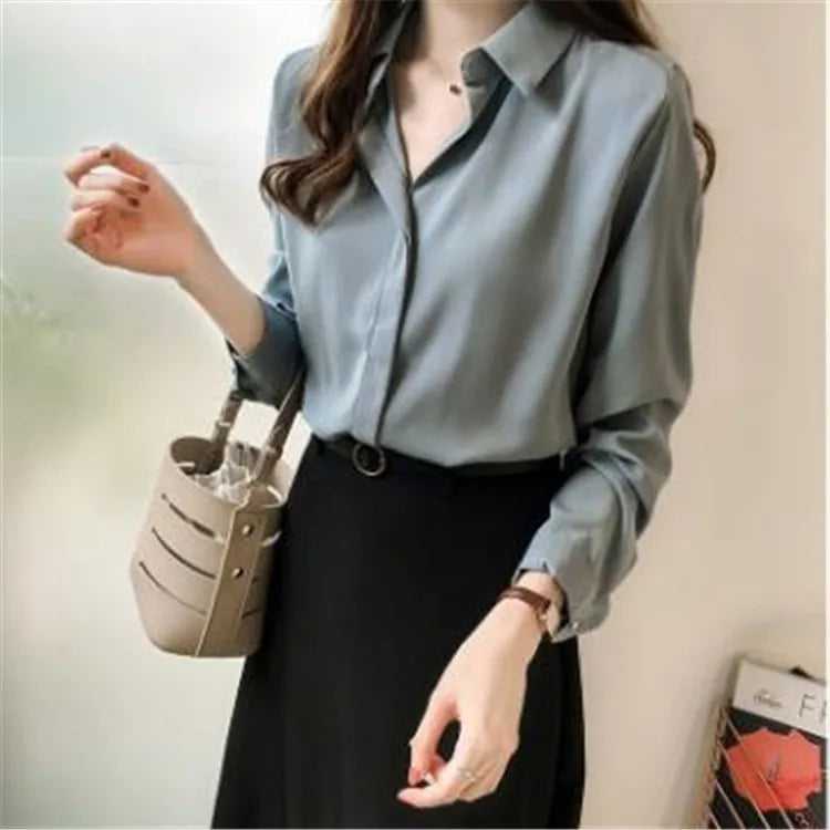 ChicStyle Blusa Estiva da Donna in Chiffon con Maniche Lunghe